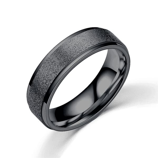 4-delt sandblæst wolframring sæt - 4 farver, 6 mm, unisex bånd