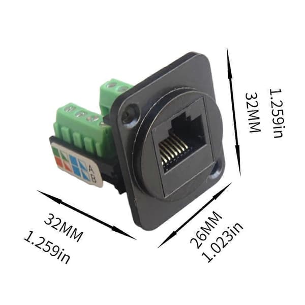 5 RJ45 CAT.5E ledningsterminaler nettverksdatamoduler (svart)