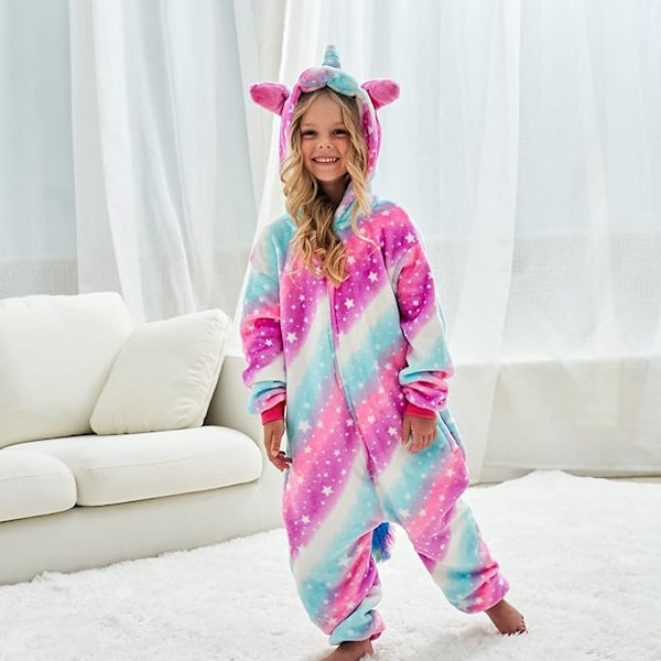 Flickor enhörning pyjamas Barn enhörning heldress pyjamas