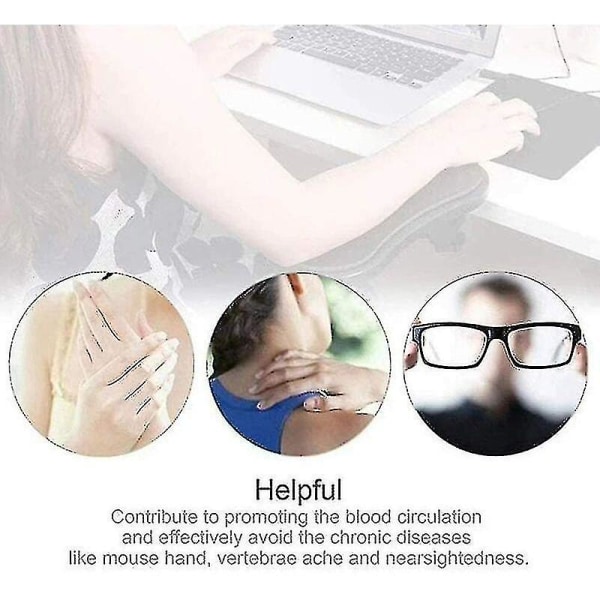 Datorarmstöd, ergonomiskt tangentbordsstöd för handledsstöd, roterande handledsstöd för bord (svart