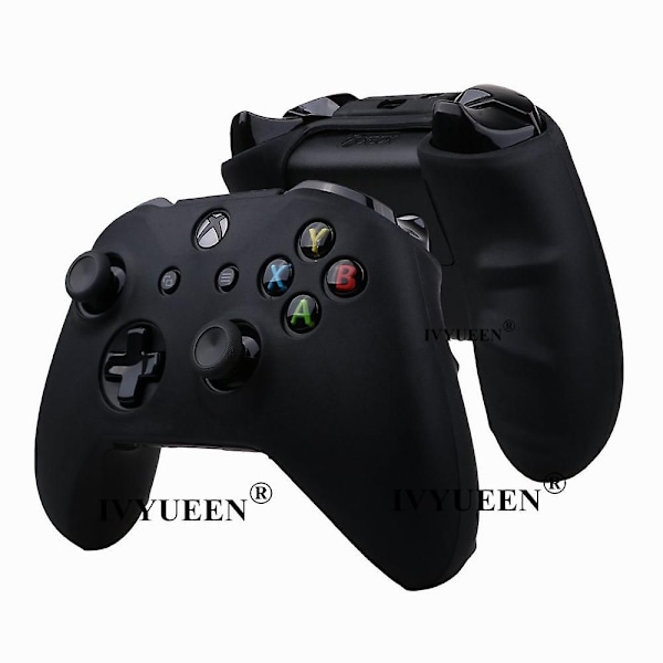 For Microsoft Xbox One X S Slim Kontroller Silikon Skin Case + Analog Thumb Sticks Grip Cap For X Box One 1 X S Gamepad Black