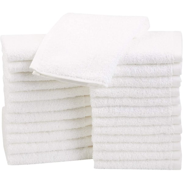 Pakke med 28 hvide bomuldshåndklæder - multifunktionelle håndklæder