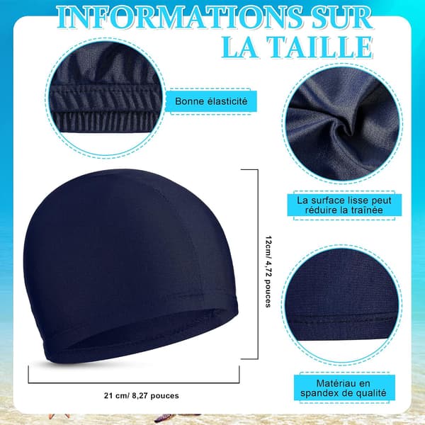 4 Pieces Stretch Swim Cap Comfortable Fabric Lightweight Swimming