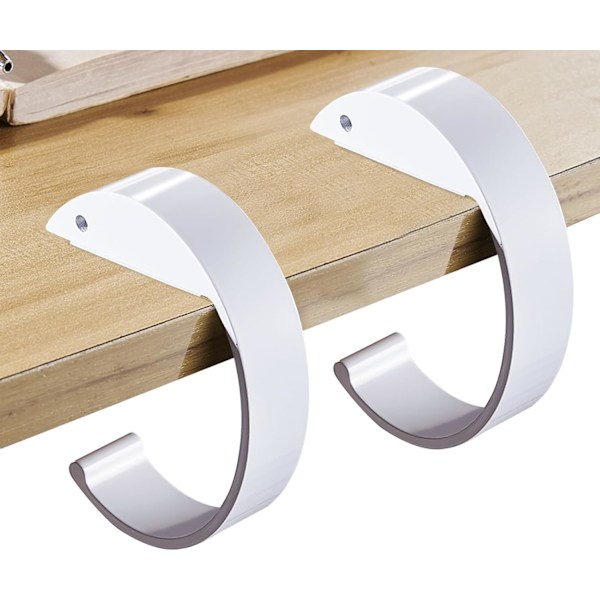 2 st väska krok för bord C-formad handväska hängare hållare, skrivbords väska krok för att hänga väska, tung väska hängare handväska krok ideal handväska hållare (vit) color
