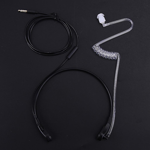 3,5 mm halsmikrofon headset dold akustisk slang fbi hörlurar för telefon android Black