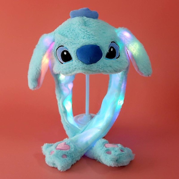 Plysch Kanin Öron Mössa Kan Flytta Intressant Söta Mjuka Plysch Kanin Mössa Gåvor För Flickor Nya Luminous Stitch Hat