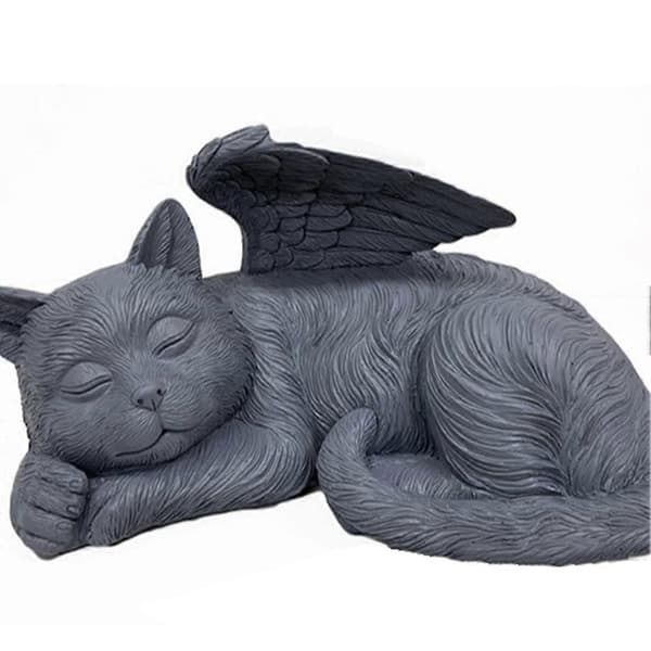 Englekat Mindestatue Gave Statue Kæledyr Gravsten Dyrepynt Mindesmærker Håndværkspynt
