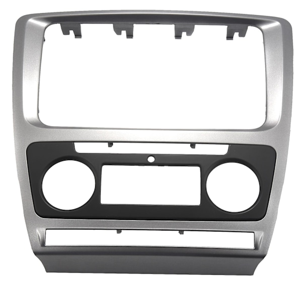 2 Din Radio Fascia för Skoda Octavia Audio Stereo Panel Montering Installations Dash Kit Trim Ram A silver gray