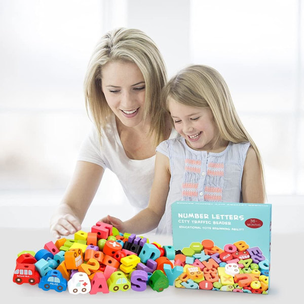 Sheirying Montessori-leker Pedagogisk spill for barn Perfekt gave til barn Inneholder 42 eller 75 treperler