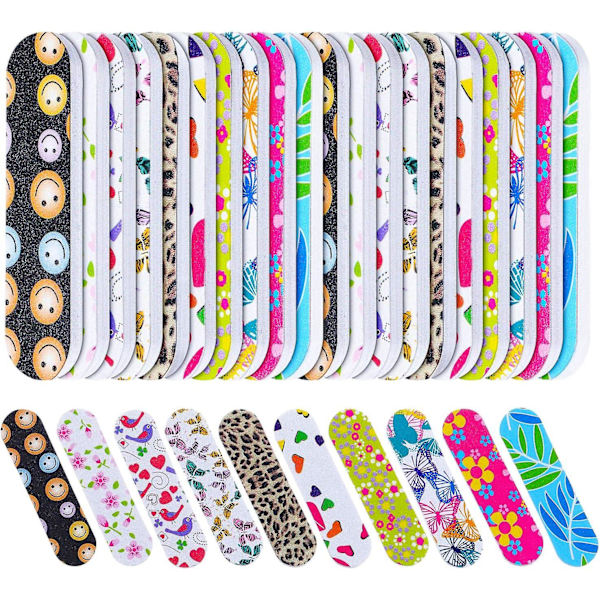 100-pack nagelfilar dubbelsidiga Emery Boards Manikyrverktyg (snygg stil) 100 Count Pack of 1