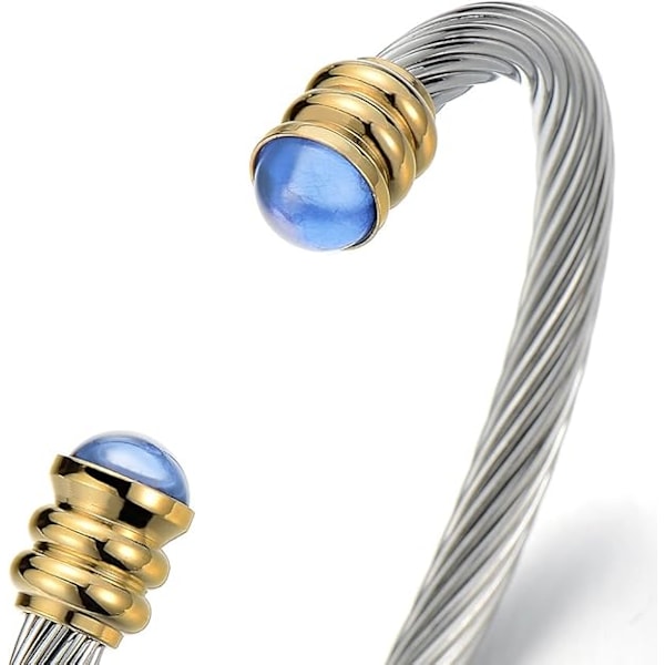 Elastiskt justerbart klassiskt armband, herr, armband i rostfritt stål, stålkabel