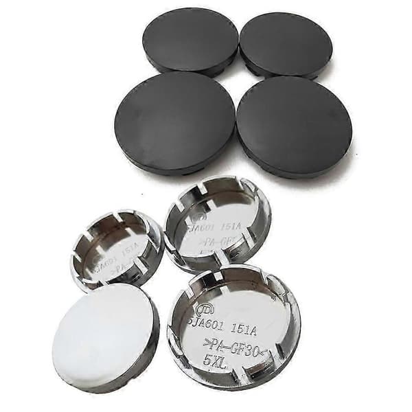 4 st 56 mm Bilhjul Navkapslar Universal ABS Fordonsdäck Fälgskydd Black