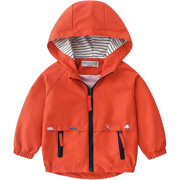 Børne Vindjakke, Baby Print Vindtæt Frakker Vindjakke Pure Red 2-3years