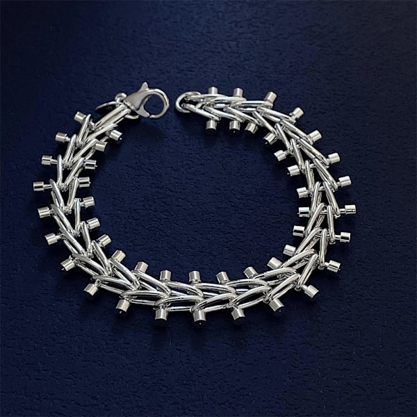 Retro pyöreä kuvio 925 Sterling hopea rannekoru naisille QH0015