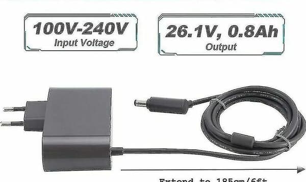 Lader for V10 V11 V12 V15 støvsugeradapter, grå