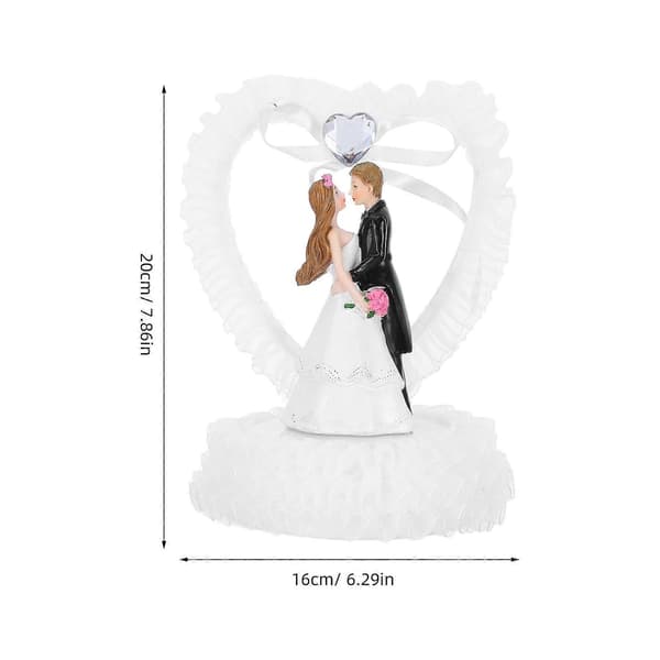 Bryllupskaketopp Romantisk brudgom-figur i harpiks, parpynt
