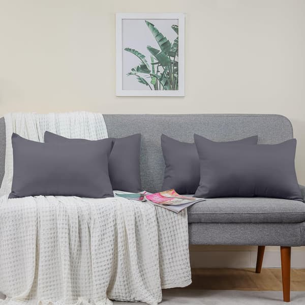 Pillowcase 4-pack - Standard size 50x75 cm - 100% brushed microfiber pillowcases with envelope closure - Wrinkle, fade and stain resistant pillowcases Gray