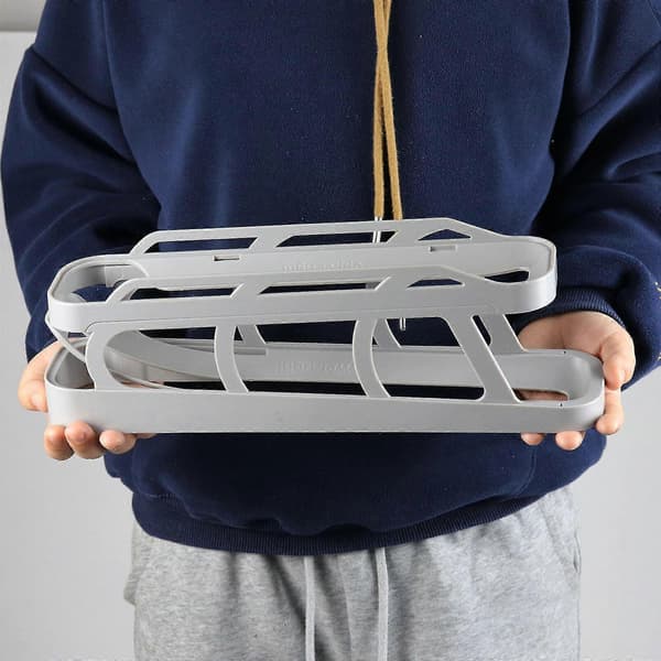 Refrigerator Egg Dispenser Automatic Egg Roll Refrigerator Rolling Egg Holder Automatic Rolling Egg Storage Container For Kitchen Cherry