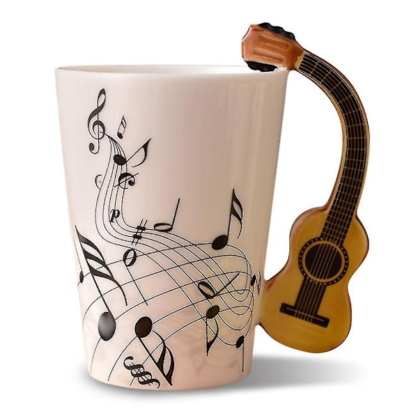 Gitarr Musiknot Kaffemugg Te Koppen Mjölk Keramikmugg Keramikkopp Present Till Vän Zy 1-23 Acoustic Guitar