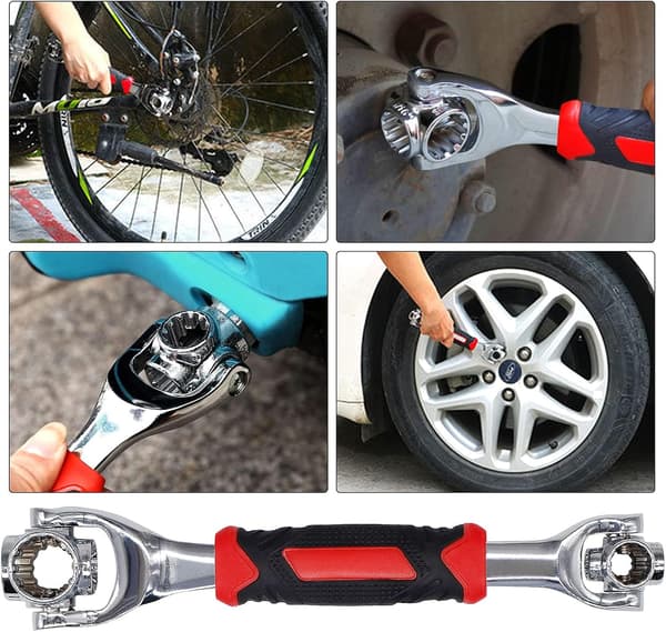 52 i 1 Universal Socket Wrench Rustfrit Stål Reparationsværktøj 360 Graders Roterende Nøgle