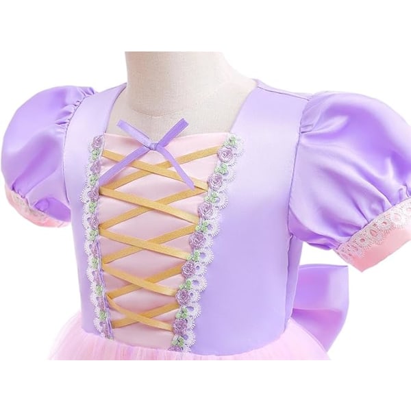 Upea Daisy Pitkä Punos Prinsessa Hääpukeutumis Halloween Syntymäpäiväjuhla Asuste Vauvalle, Taaperolle ja Pienille Tytöille, Violetti Dress Only 90cm