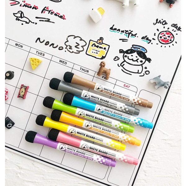 8 färger Magnetic White Board Marker Magnetic Dry Erase Pen Magic Whiteboard Penna Mycket lämplig för kontorsklassrum hemmabruk