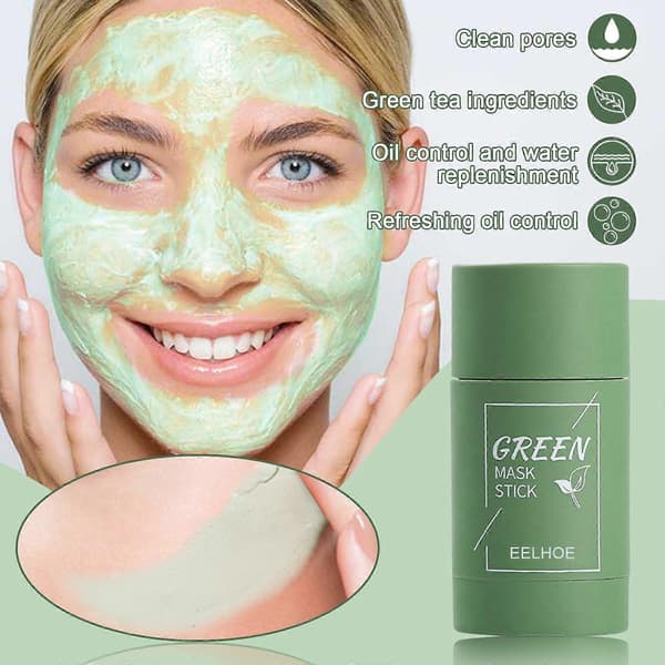EELHOE Grønn Te Solid Maske, Dyprensende Hydrerende Maskepinne Pore-reduserende Paste Maskepinne 1PCS