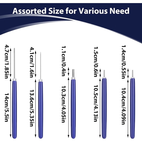 7 stk. papirslot Quilling-værktøjssæt, forskellige størrelser, nålepen til rulning og krølning, til gør-det-selv-håndværk, fremstilling af papirkort, multifunktionelt værktøj