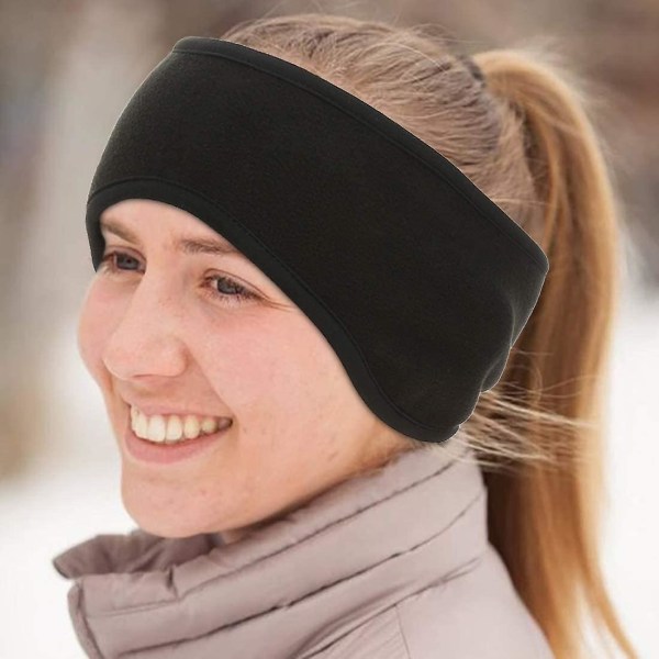 Fleece ørevarmere, 3 stk øreklokketrekk for vintersport og aktiviteter (svart)