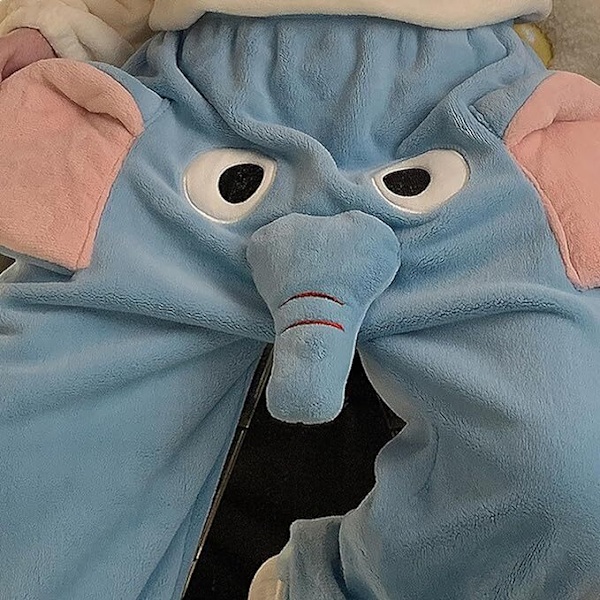 Roliga elefantbyxor, söta tredimensionella pyjamasbyxor för par, parpresenter till kvinnor för män Blå Blue XL