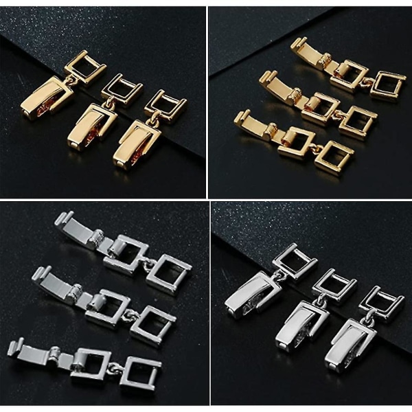 5 Stk Simple Halskæde Armbånd Extenders Alloy Extension Folde over lås Gold