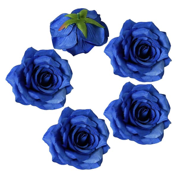 DIY-kodinsisustus – 5 kpl tekosilkkiruusuja Royal Blue