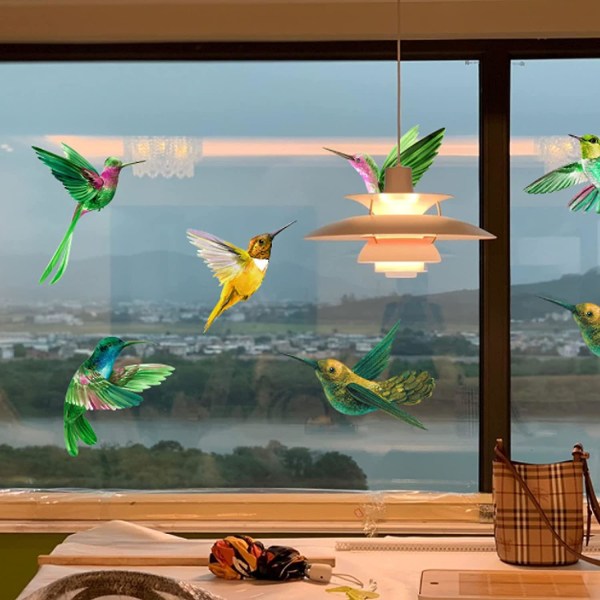 Antikollisionsfönsterklistermärken Veranda Fågelskyddsklistermärke Trädgårdsfåglar Fönsterklistermärken Hummingbird Bird Väggdekaler för fönster, vardagsrum, offi