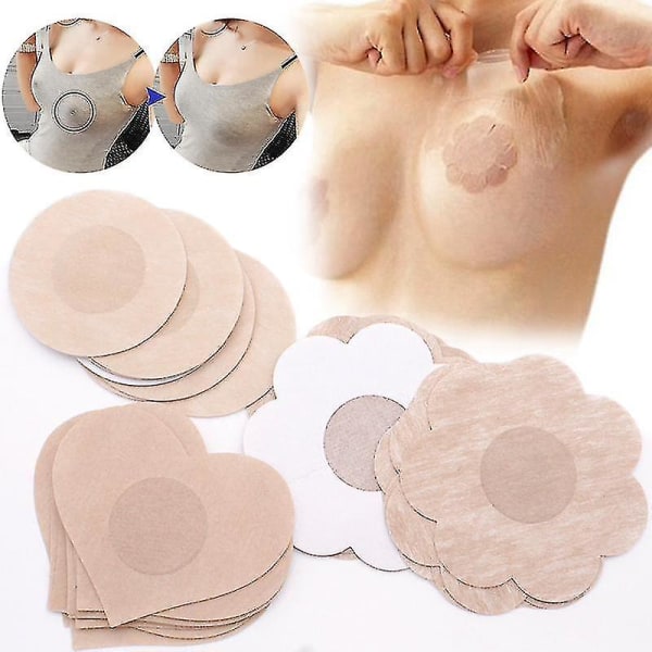 5 par kvinner silikonpasta Brystkopper Anti-lys ventilasjon Engangs brystvortedeksler BH