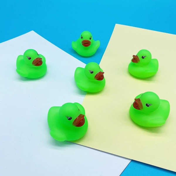 12pcs Glow In The Dark Rubber Ducks, Mini Rubber Ducks Bath Duck Toy For   Showers Birthday Pool Act 12pcs