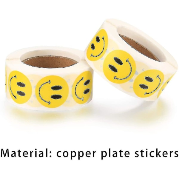 2 Rulle Smiley Face Stickers Rulle, Happy Stickers Dot Stickers 1000 Stk