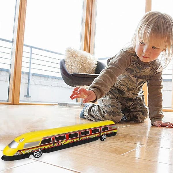 Lasten simulaatio suurnopeusjunan malli leluauto kärry lelu Yellow
