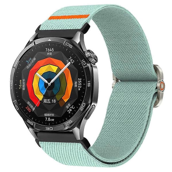 Kompatibel med Samsung Galaxy Watch7 44mm / 40mm Nylon Urrem 20mm Elastisk Håndledsrem LightBlue