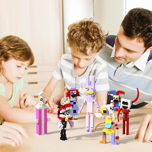 7-pack The Amazing Digital Circus Jax Pomni Minifigurer Monterade Mini Byggklossar Samlarobjekt Modellfigurer Leksak Barnpresenter