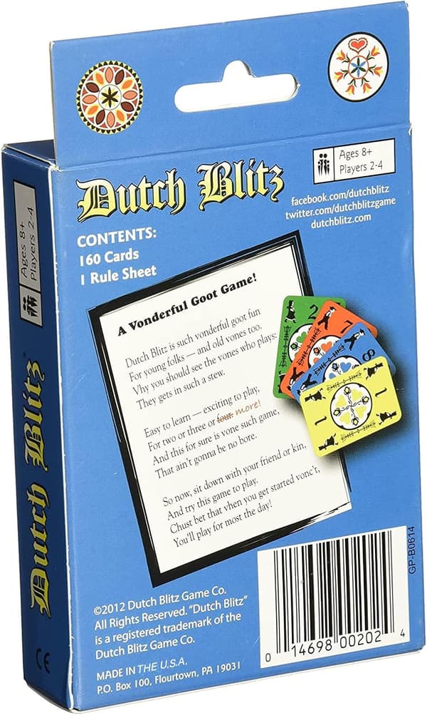 Dutch Blitz Dutch Blitz Basic og udvidet familieselskabsspilkort