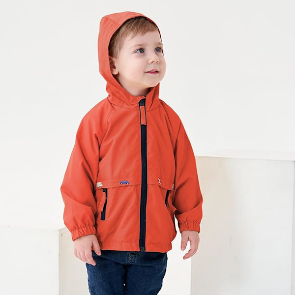 Børne Vindjakke, Baby Print Vindtæt Frakker Vindjakke Pure Red 2-3years