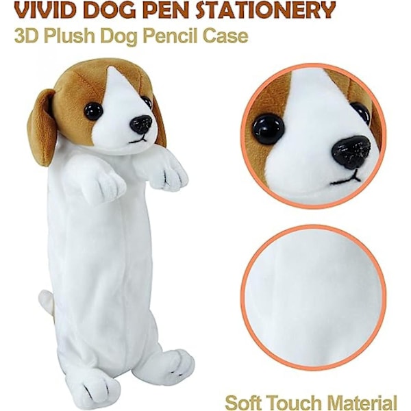 Pennfodral för pojkar, hund Pennfodral Mjukt djur Stationery Cartoon Förvaring Pennfodral Box för skolmaterial Flickor Studenter