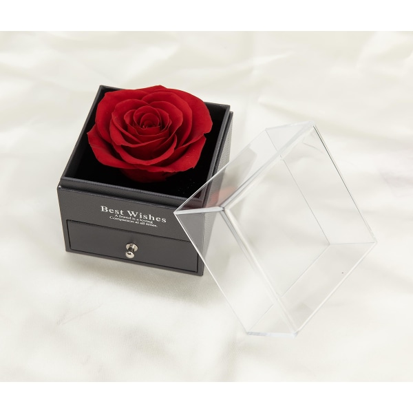 Eternal Rose With 100 Languages ​​Love Halskæde, Eternal Flower smykkeskrin, romantisk fødselsdagsgave Valentinsdag Mors dag