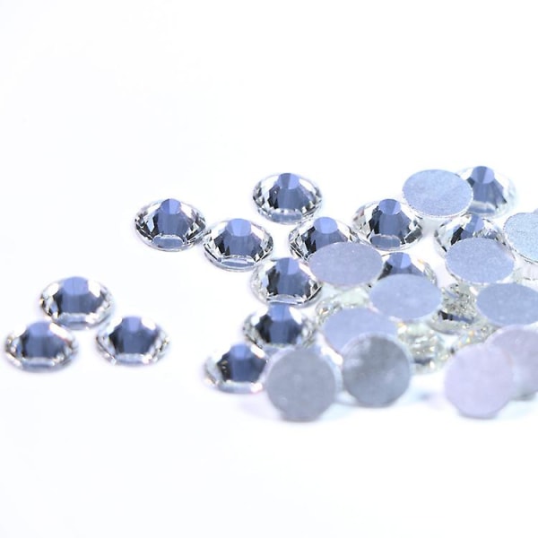 1440 stk Halv kunstig krystallglass runde perler flat rygg Ab krystaller Charms for negler dekorasjon