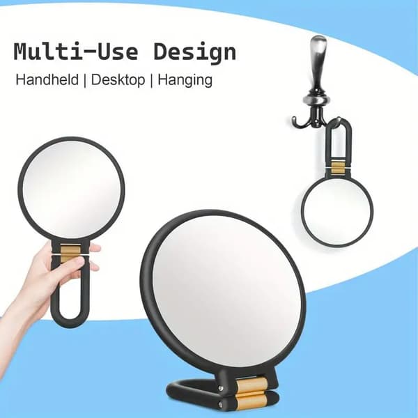 30x Double-Sided Magnifying Mirror, 1x/30x Magnification - Portable Handheld Makeup Mirror, 360° Adjustable Handle white
