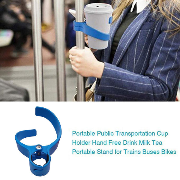 Plastkopholder Universal Clip Style til busser Cykler Stænger Kaffe Vand Mælk Krus Stand Vægmonteret Blue