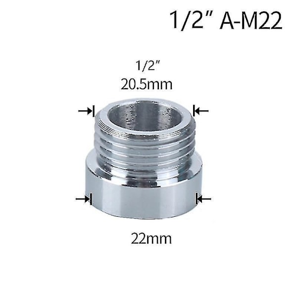 Vattenkran Koppling 1/2 Till M16 M18 M20 M22 M24 M28 Gänganslutning Konvertering Reparation Kran Adapter För Bubblare Kök Badrum B