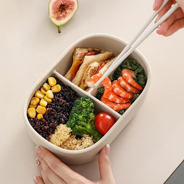Resväska för lunch, uppdelad läckagesäker lunchlåda, 900 ml lätt mellanmålslåda, multifunktionell lunchorganisatör, matbehållare i rostfritt stål