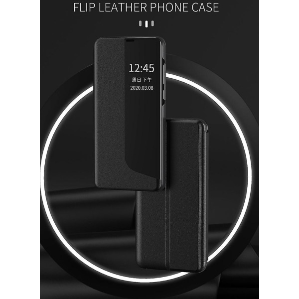 Huawei P20 -sivunäytölle Iskunkestävä vaakasuuntainen läppänahkainen phone case Dark Blue