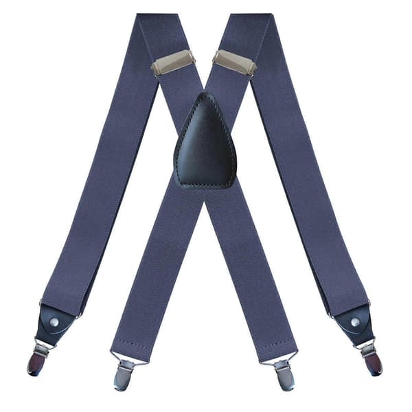 Herreseler Elastiske Stropper Solid Kraftig 4 Klips Justerbar Unisex Sort Denim Blue
